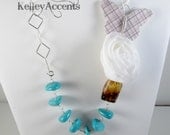 Turquoise - Amber Butterfly Necklace