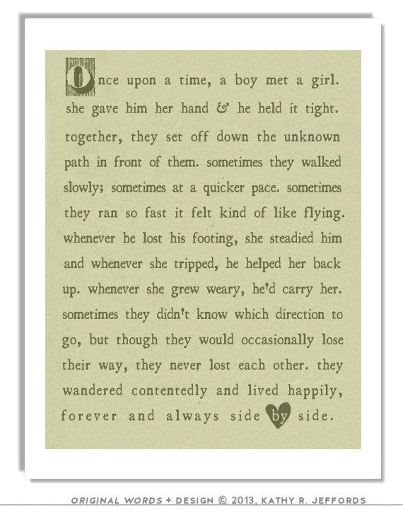 Print Love Art For Newlyweds First Home Decor Fairy Tale Poem