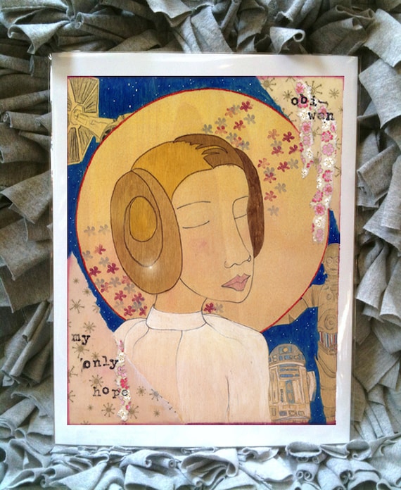 Princess Leia, a Star Wars print from an original painting by Lea Keohane