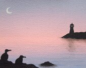 Lighthouse at Dawn ACEO