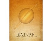 11x14 Saturn Astronomy Print Solar System Space Art Planet Universe Milky Way Galaxy Stars Moon Astrophysics Geek Chic Nerd Science Posters