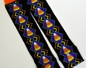 Halloween Toddler EXTRA LONG Leg Warmers with Argyle and Candy Corn