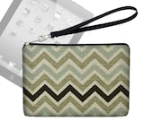 SALE Chevron iPad Mini Case / iPad Mini Wristlet Bag / iPad Mini Cover / Mini iPad Clutch Purse / Neutral Colors (RTS)