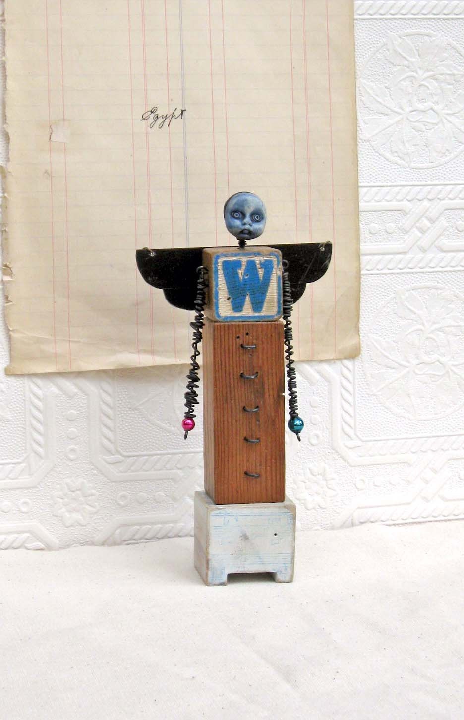 Original Mixed Media  Assemblage - Dark Angel