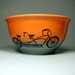 large bowl tandem bicycle (creamsicle/storm). Made to Order.
