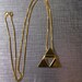 24K Gold Plate over Sterling Silver TriForce Necklace Pendant - 24K Gold Plate Sterling Box Chain