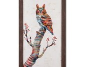 Autumn Owl Collage, Beauty in Every Shadow, Original Mixed Media, Made to Order