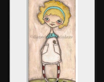 Print of my original folk art painting - Goldilocks