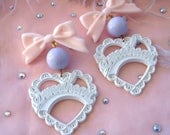 White, Lilac and Pink Sweetheart Earrings