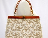 Beautiful 1940s Handbag with Celluloid Chain Handle