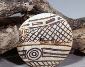 Faux Ivory Polymer Clay Focal Art Button