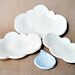 Ceramic Clouds Nesting trinket Bowls with Rain Drop