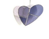 Purple Heart Stained Glass Suncatcher