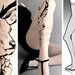 sexy Oh Deer tattoo tights / stockings/ full length / pantyhose / nylons WHITE