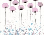 Buy 2 Get 1 FREE -- Watercolor Painting: Watercolor Flowers -- Art Print --  Hush -- Pink Flowers -- 11x14