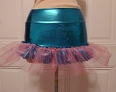 electric turquoise with light pink glitter tulle tutu