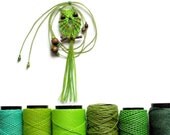 Shades of Green Macrame Owl Necklace