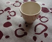 banksia pod blood red 100% linen tea towel - flax (hand printed)