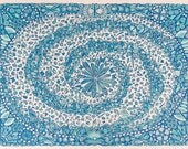 GALAXY MAP Woodcut Print, Woodblock Print