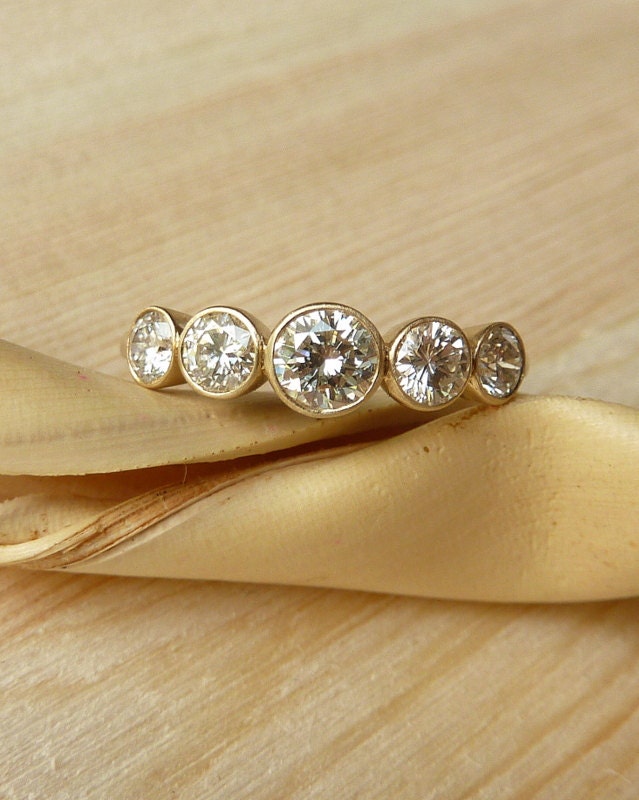 5 Stone Bezel Set Diamond Band