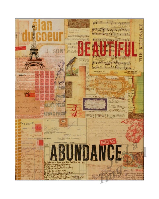 Beautiful Abundance - 8x10 Collage Art Print