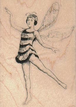 Large Fairy woman rubber stamps place cards gifts  wood mounted  number 19005