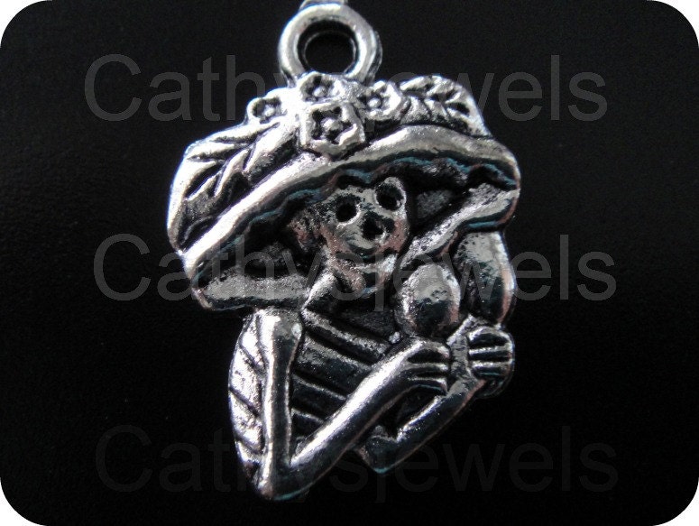 Tibetan Style Catrina Day Of The Dead Charms