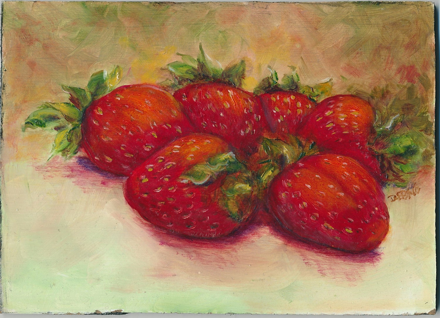 painting of strawberry