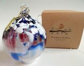Hand Blown Art Glass Christmas Ball Suncatcher Ornament by Rebecca Zhukov