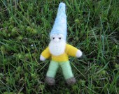 Needle Felted Pocket Gnome Bendy Doll Figure Thibble