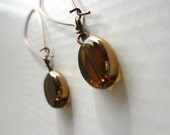 long dangle earrings - simple earrings in bronze colored glass - lorna earrings