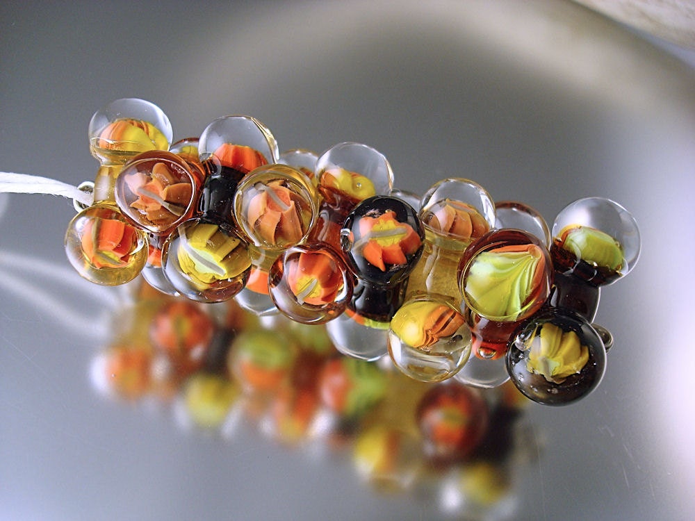 Loribeads - Cornucopia Jacks- SRA handmade glass lampwork beads