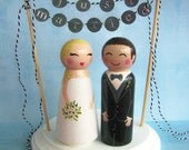 Hand Painted Love Boxes Custom Wedding Cake Toppers Stand and Bunting to match