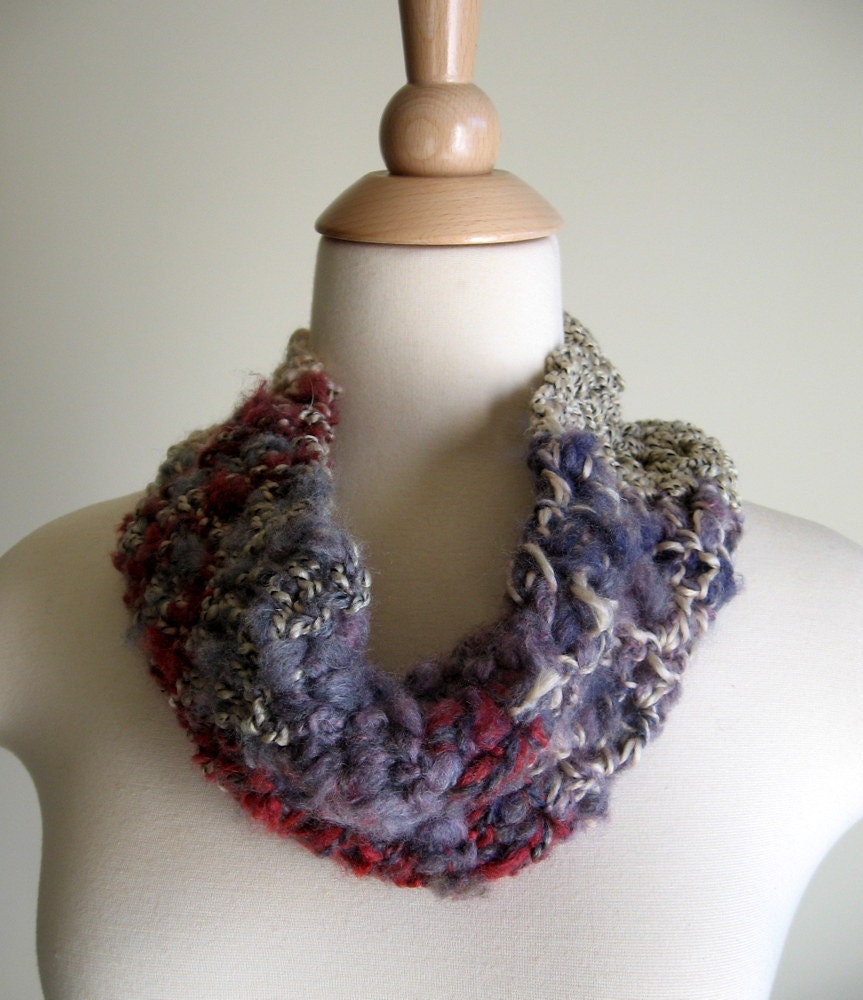 Cowl Neck Warmer - Multi-Fiber and Multi-Color