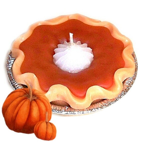 3 Inch Pumpkin Pie Candle Spicy Scent Thanksgiving Hostess Gift - WoodcraftsandCandles