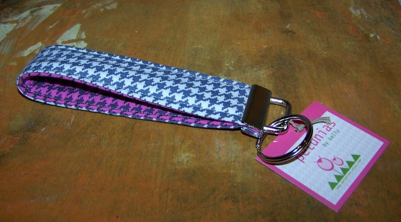 PETUNIAS' Key Fob - keyfob key chain purse accessories fabric gift wristlet