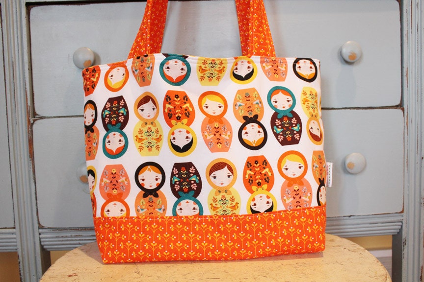 Reversible Large Doll Diaper Bag by PETUNIAS - tote bag purse market tote laptop gym sack gift baby shower nappy everyday ready to ship