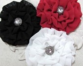 Bridesmaids Chiffon Flower Hair Clip. CHOOSE YOUR COLOR. Hair Clip and Pin Combination. Bridesmaid. Black, Red, White