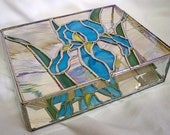 STAINED GLASS Jewelry  BOX  Iris
