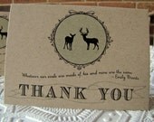 Thank You Notes set of twenty Rustic Doe and Buck