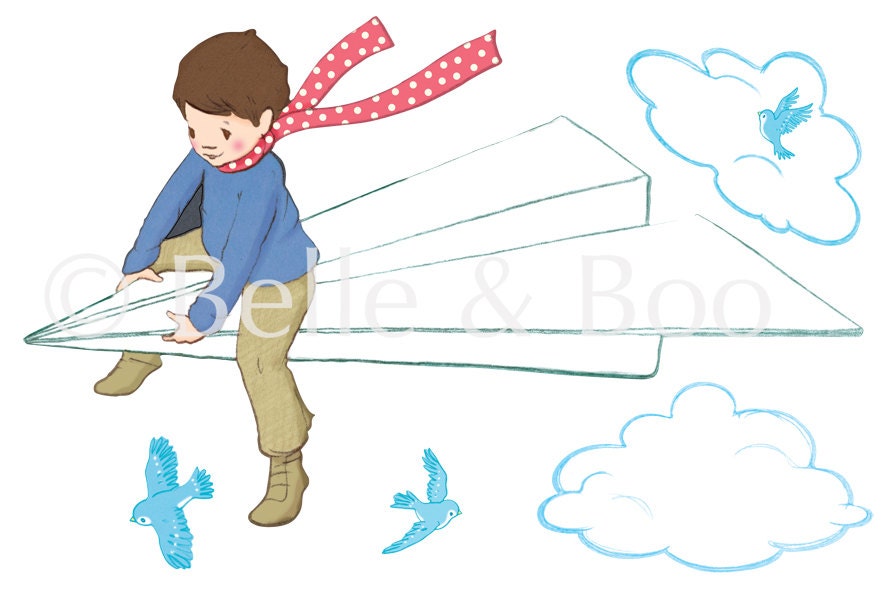 Large My Paper Plane Wall Sticker