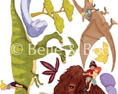 Dino Ride Wall Stickers