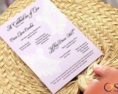 Wicker Wedding Fan Program and Favor - Paisley Design Handfan - Set of 10