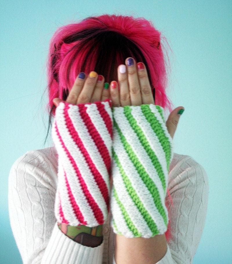 Candy Stick Wrist Warmers - Mix n Match Watermelon