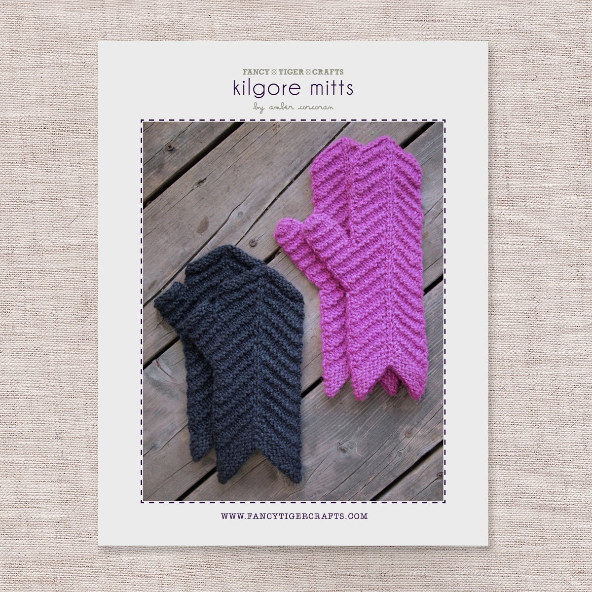 Kilgore Mitts Knitting Pattern by Amber Corcoran of Fancy Tiger (PDF)