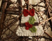 holly bell felt ornament wool felt holiday decoration