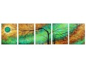 Abstract Landscape Art Huge Modern Original Painting Gold  90x24 - AMBIANCE by MADART Studios