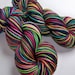 Handpainted Superwash Merino/Nylon 2ply Sock Yarn -- STRIPING for Socks or Gloves -- Tickle Me Emo