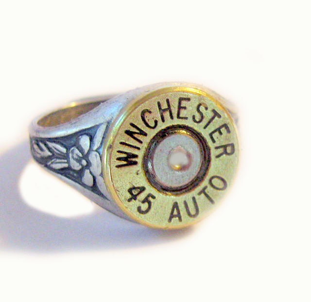 Winchester Bullet Ring 45 Auto Gorgeous mixed metals adjustable