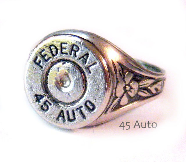 Federal Bullet casing Ring 45 Auto Shotgun Bullet Jewelry oak leaf ring adjustable
